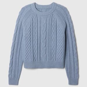 NWT GAP Classic Cable-Knit Sweater - Light Heather Blue
